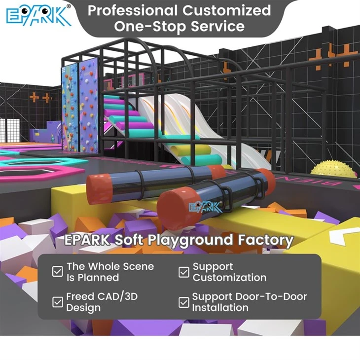 Large Trampoline Park Colorful Adventure Playland high quality